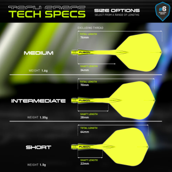 Winmau Fusion Integrated Flight & Shaft - No. 6 - neongelb