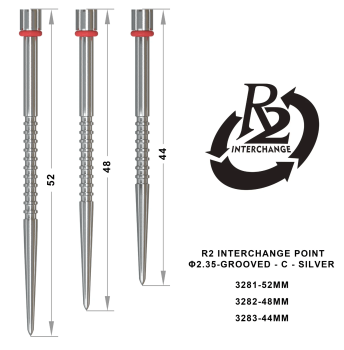 One80 R2 Interchange Point (2,35mm) Grooved C - 48mm - silver