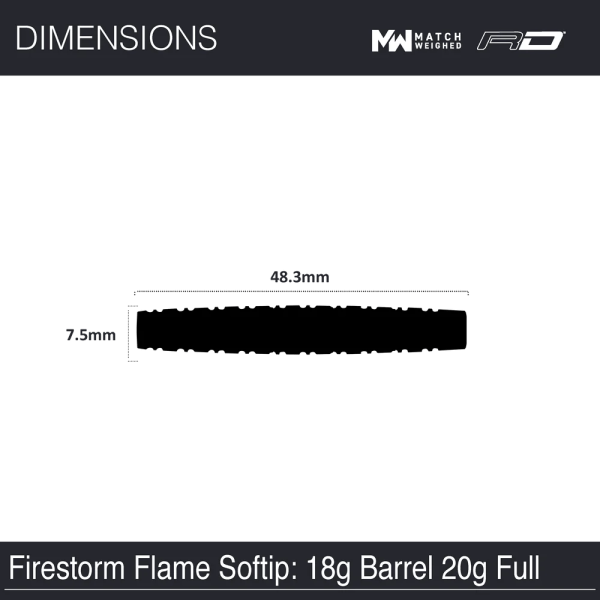 Winmau Firestorm Flame - Tapered - 18 gram Barrel / 20 gram full 90% Tungsten