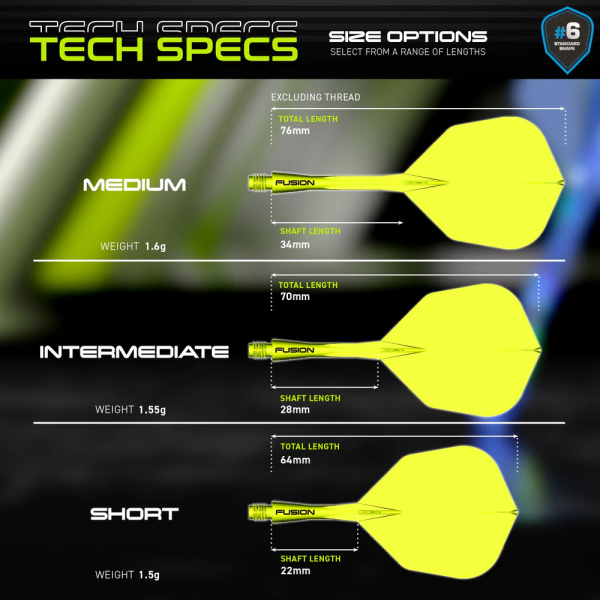 Winmau Fusion Integrated Flight & Shaft - No. 6 - neongelb