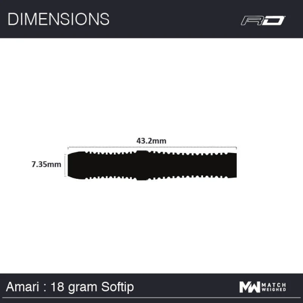 Red Dragon Amari 18gr Barrel, 20gr Pfeil 90% Tungsten