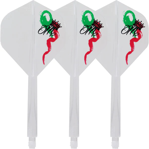 Condor AXE Dart Flights - Standard - Red Crown - Clear